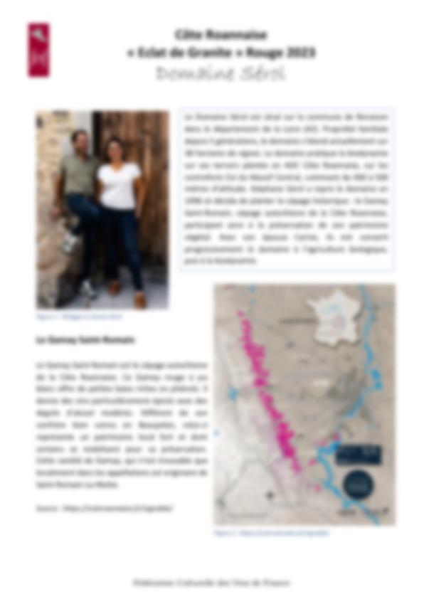 Fiche de dégustation Domaine Sérol