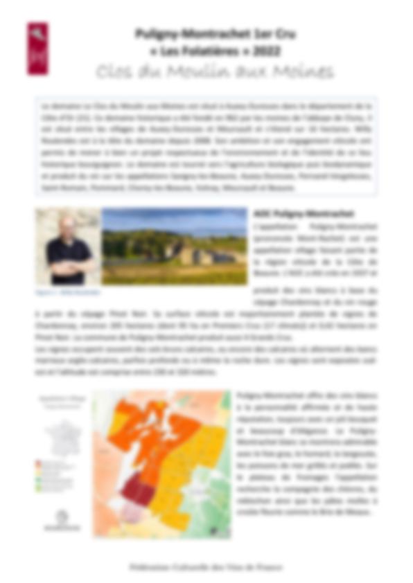 Fiche de dégustation Clos du Moulin aux Moines