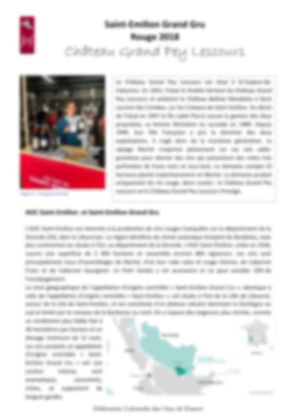 Fiche de dégustation Château Grand Pey Lescours