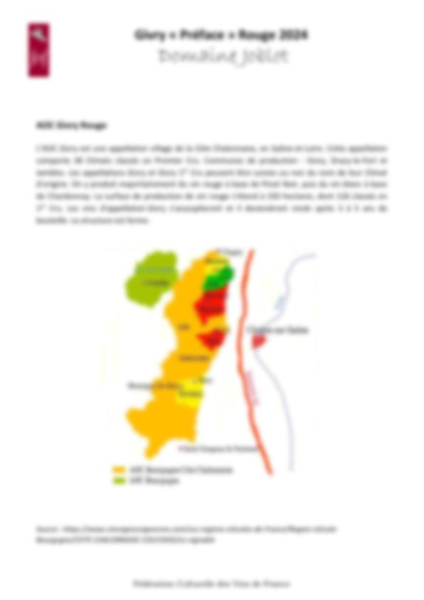 Fiche de dégustation Domaine Joblot