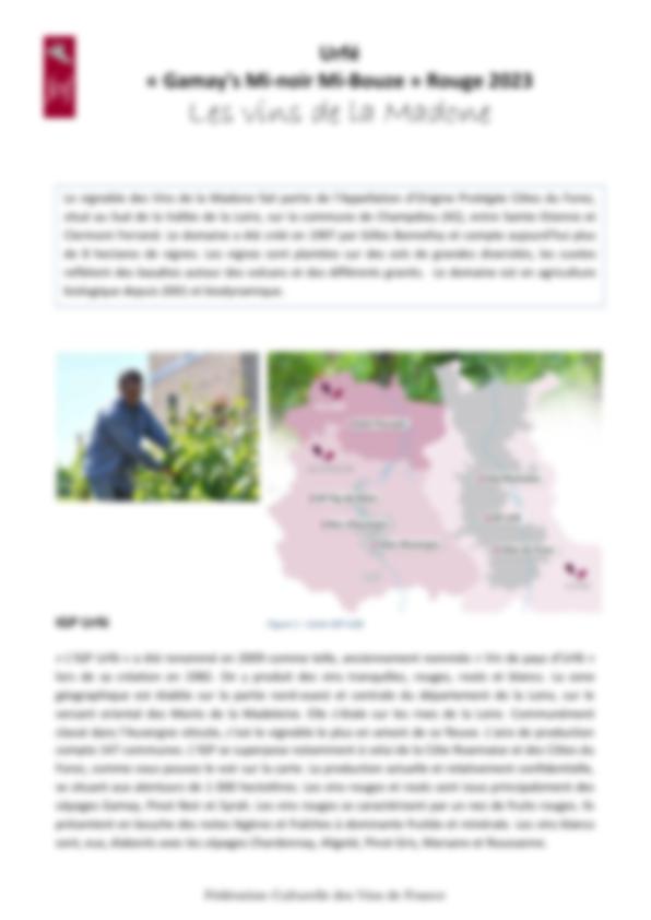 Fiche de dégustation Domaine La Madone