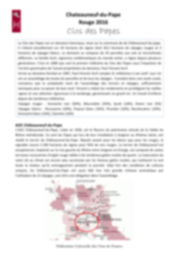 Fiche de dégustation Clos des Papes
