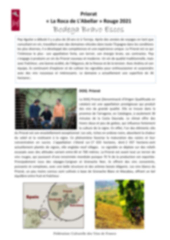 Fiche de dégustation Bodega Bravo Escos