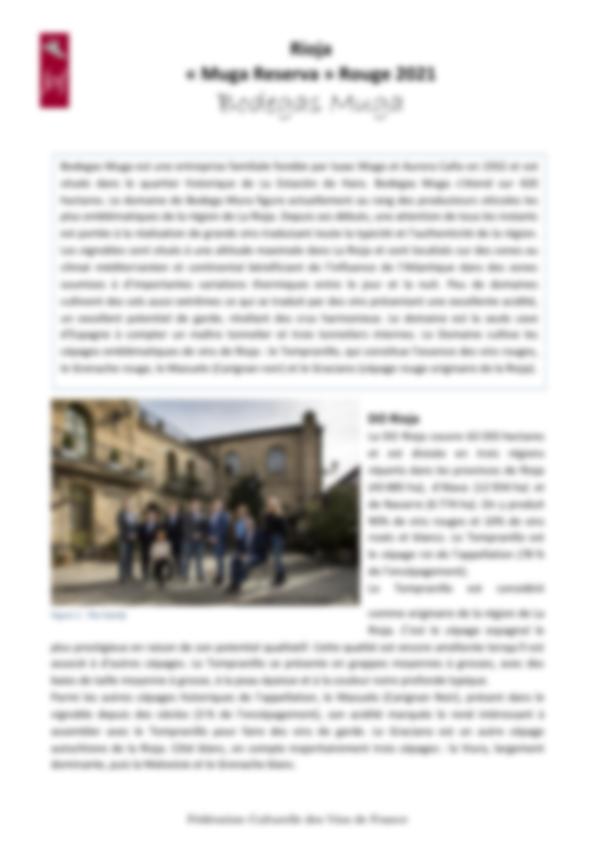 Fiche de dégustation Bodegas Muga